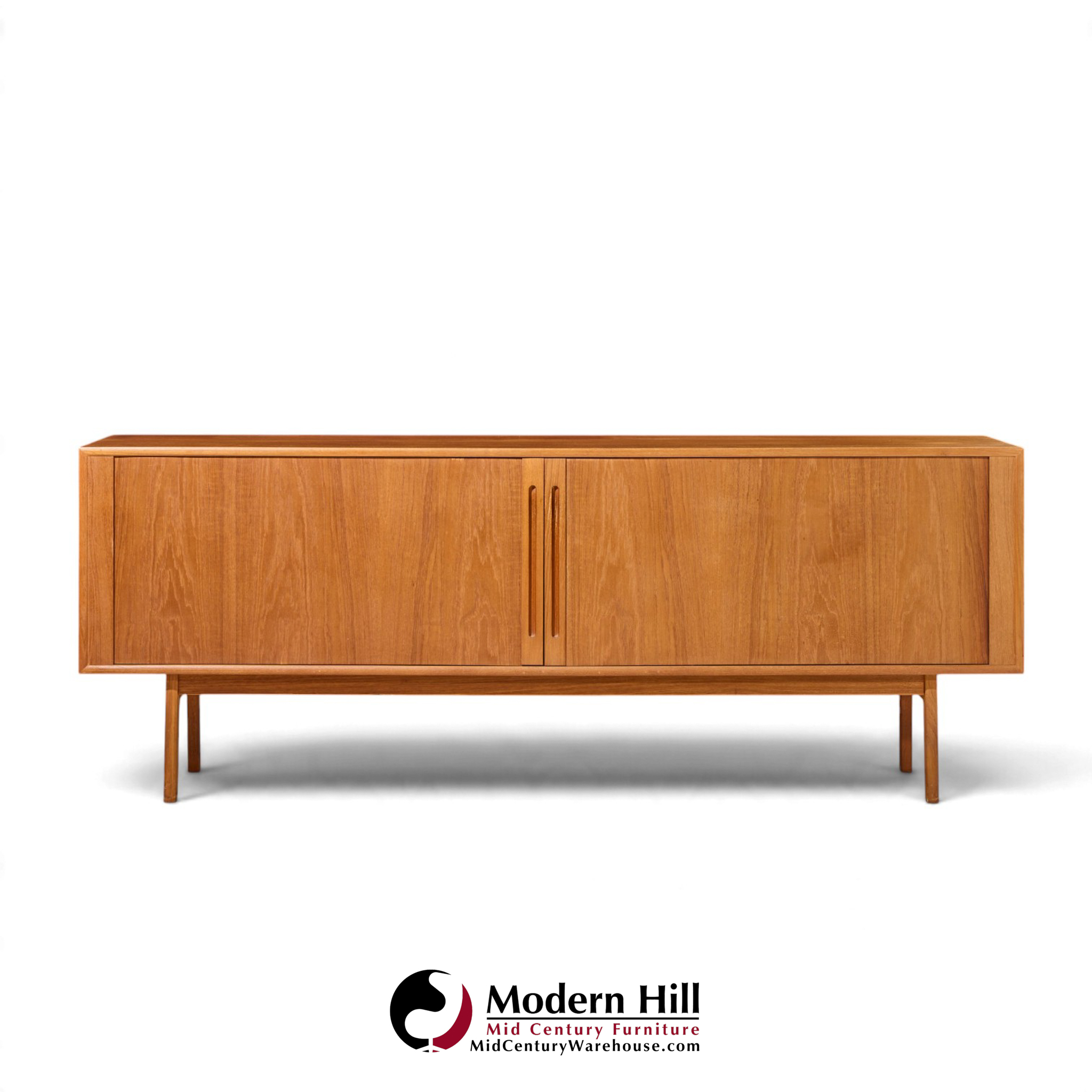 svend aage larsen for faarup møbelfabrik mid century danish teak tambour door credenza