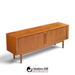 svend aage larsen for faarup møbelfabrik mid century danish teak tambour door credenza