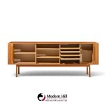 svend aage larsen for faarup møbelfabrik mid century danish teak tambour door credenza