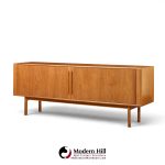 svend aage larsen for faarup møbelfabrik mid century danish teak tambour door credenza
