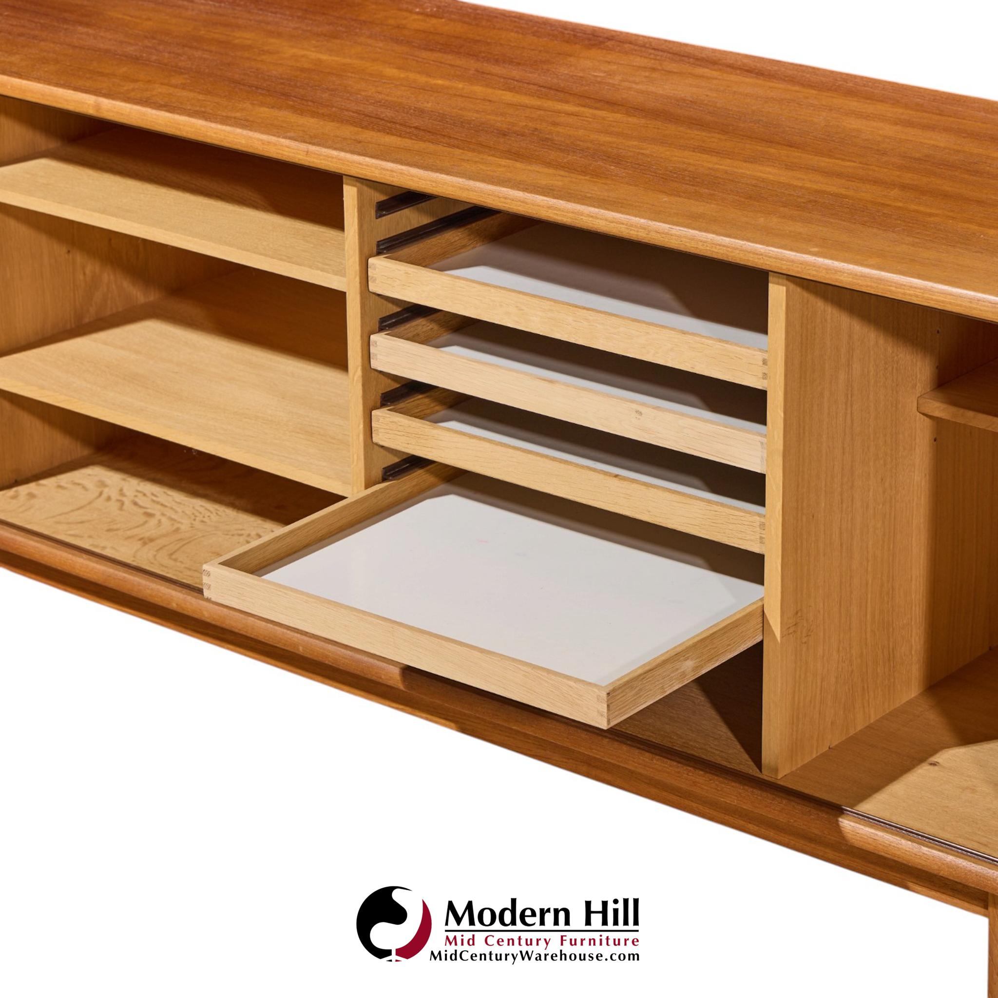 svend aage larsen for faarup møbelfabrik mid century danish teak tambour door credenza