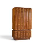 tobago brutalist mid century walnut armoire dresser