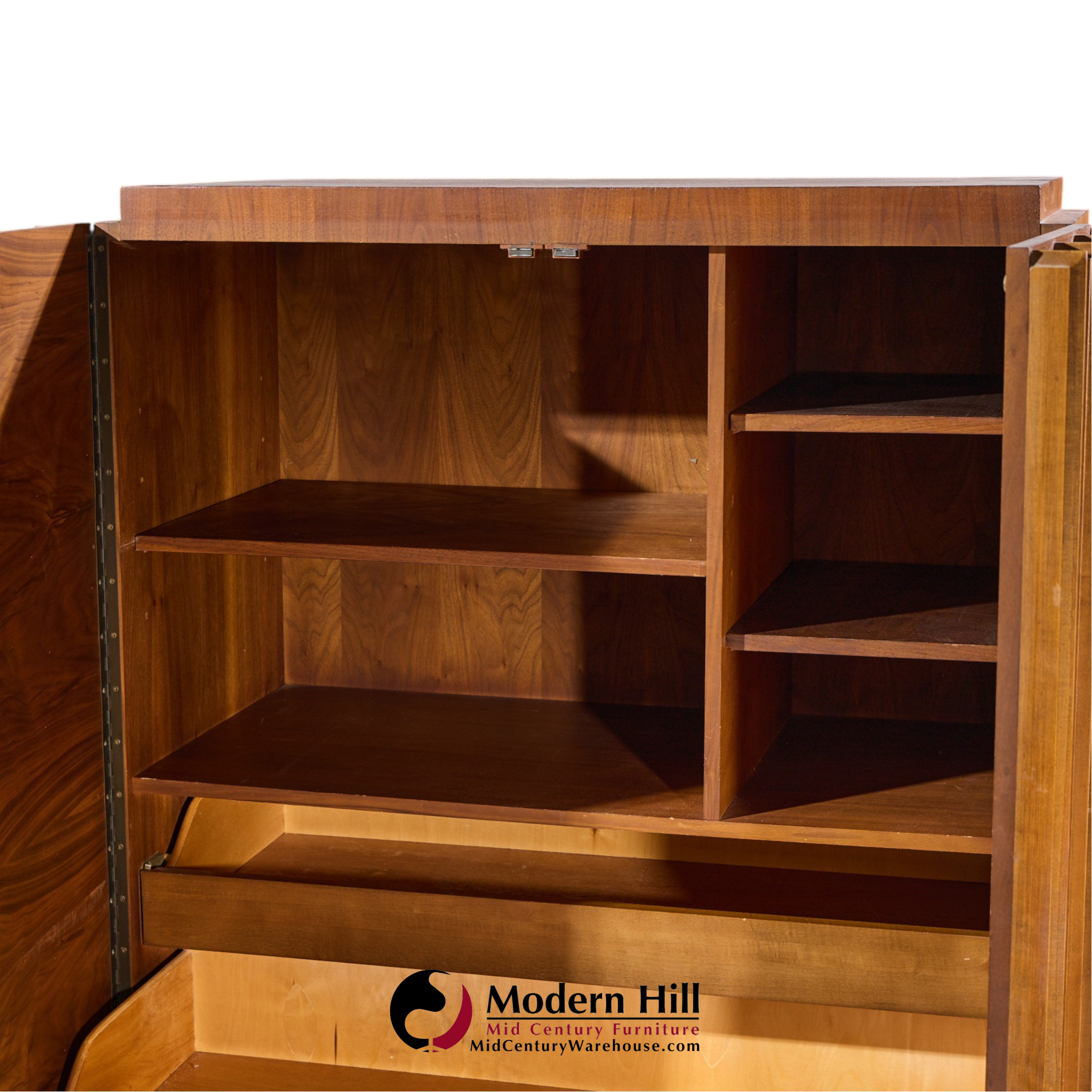 tobago brutalist mid century walnut armoire dresser