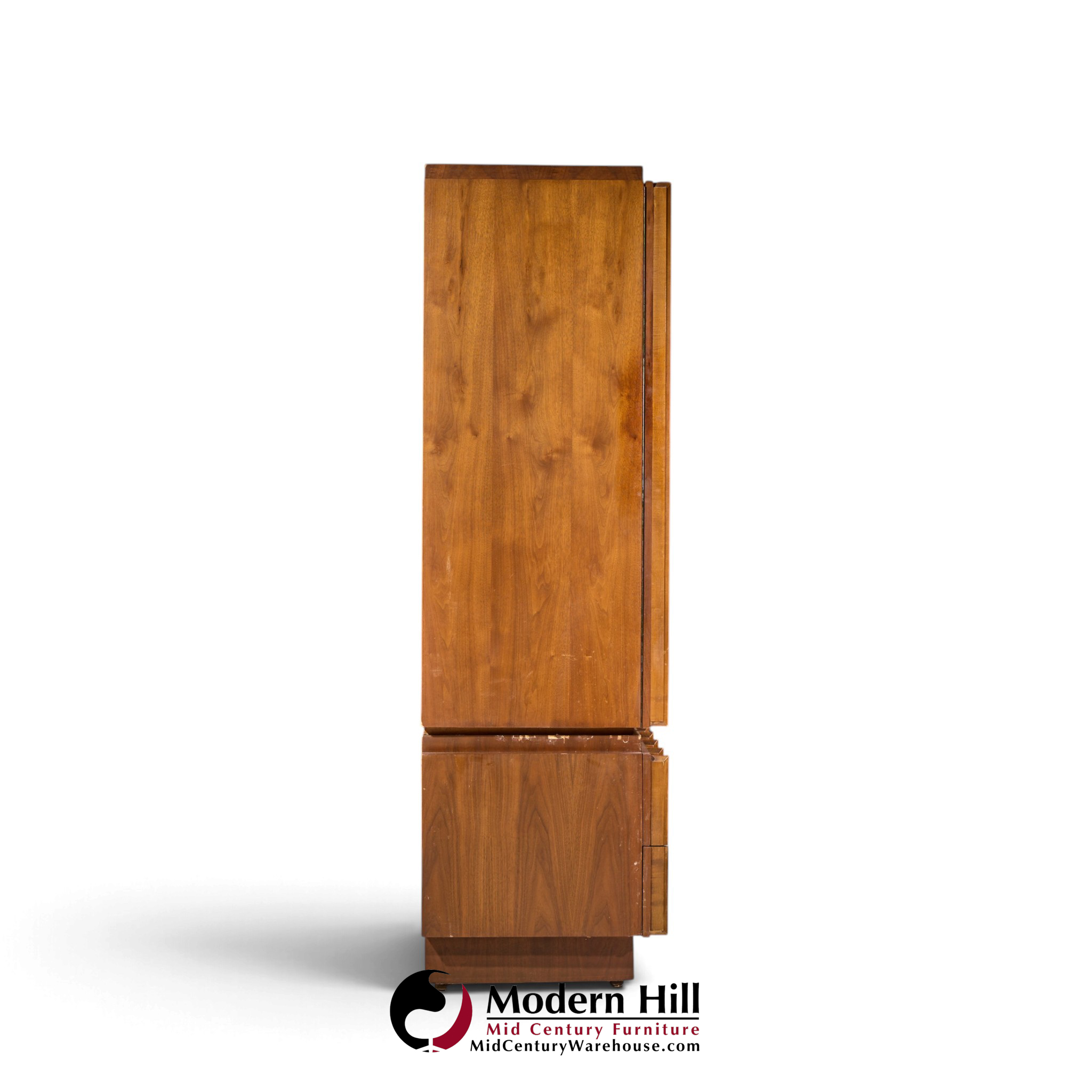 tobago brutalist mid century walnut armoire dresser