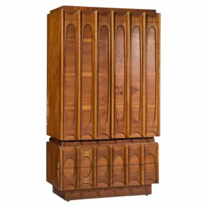 tobago brutalist mid century walnut armoire dresser