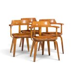 walter gropius w199 bauhaus for thonet mid century bentwood chairs - set of 4