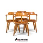walter gropius w199 bauhaus for thonet mid century bentwood chairs - set of 4