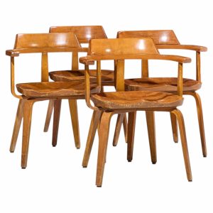 walter gropius w199 bauhaus for thonet mid century bentwood chairs - set of 4