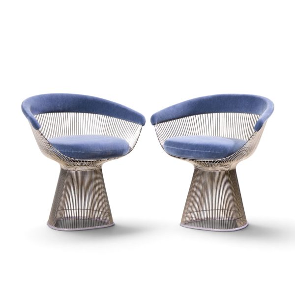 warren platner for knoll mid century dining chairs - pair