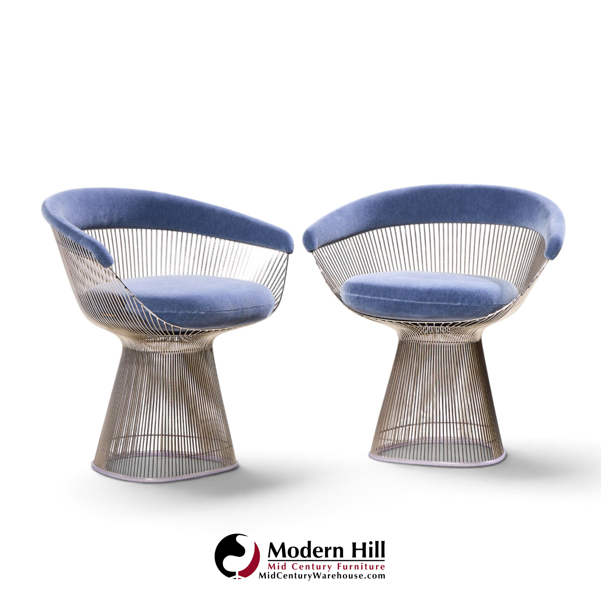 warren platner for knoll mid century dining chairs - pair