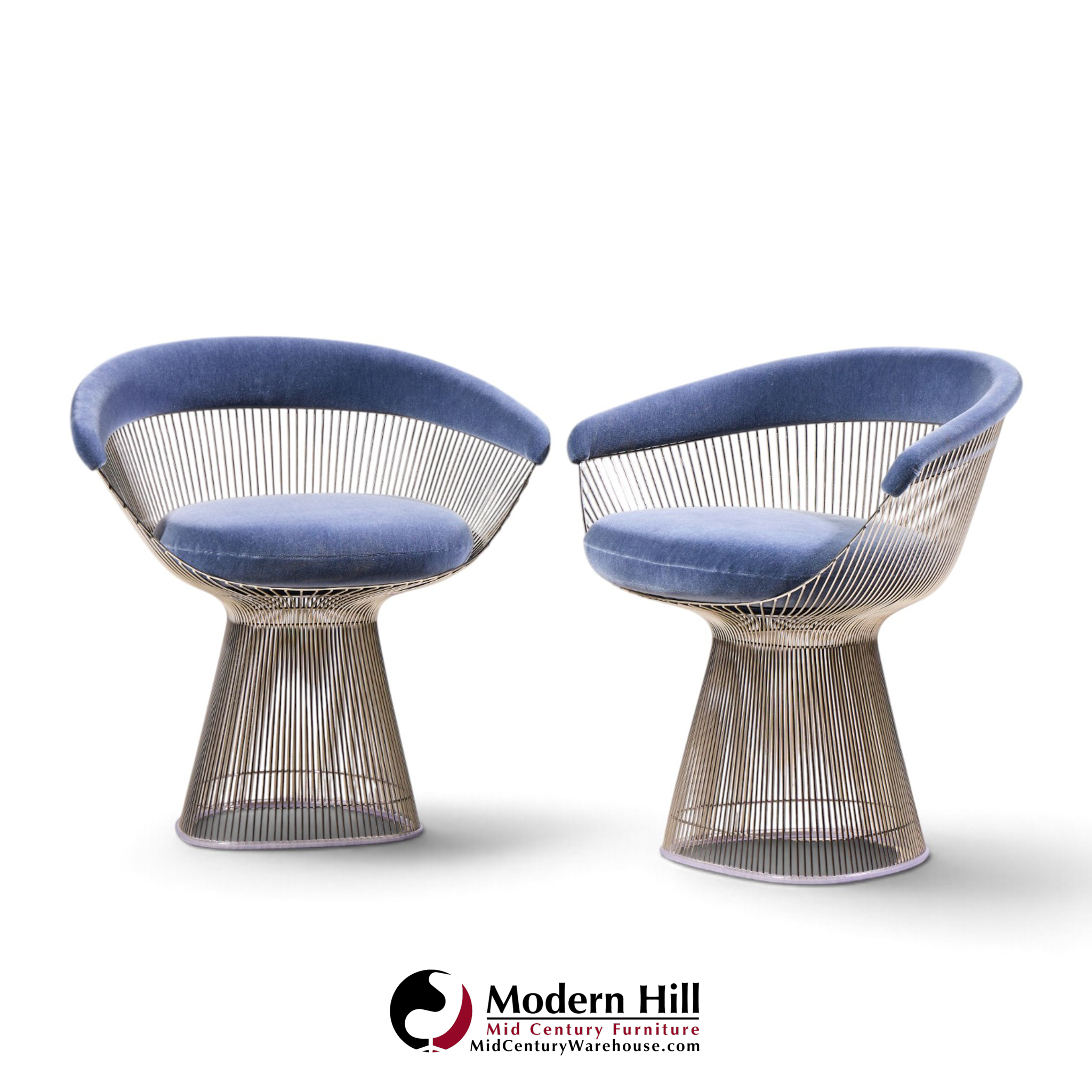 warren platner for knoll mid century dining chairs - pair