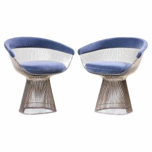 warren platner for knoll mid century dining chairs - pair