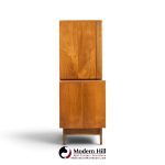 young manufacturing mid century walnut curved gentlemans chest highboy dresser
