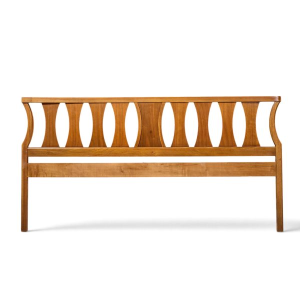 young manufacturing mid century walnut king headboard