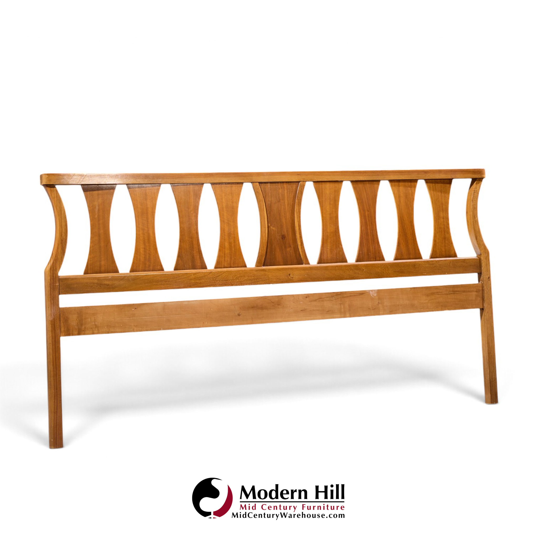 young manufacturing mid century walnut king headboard