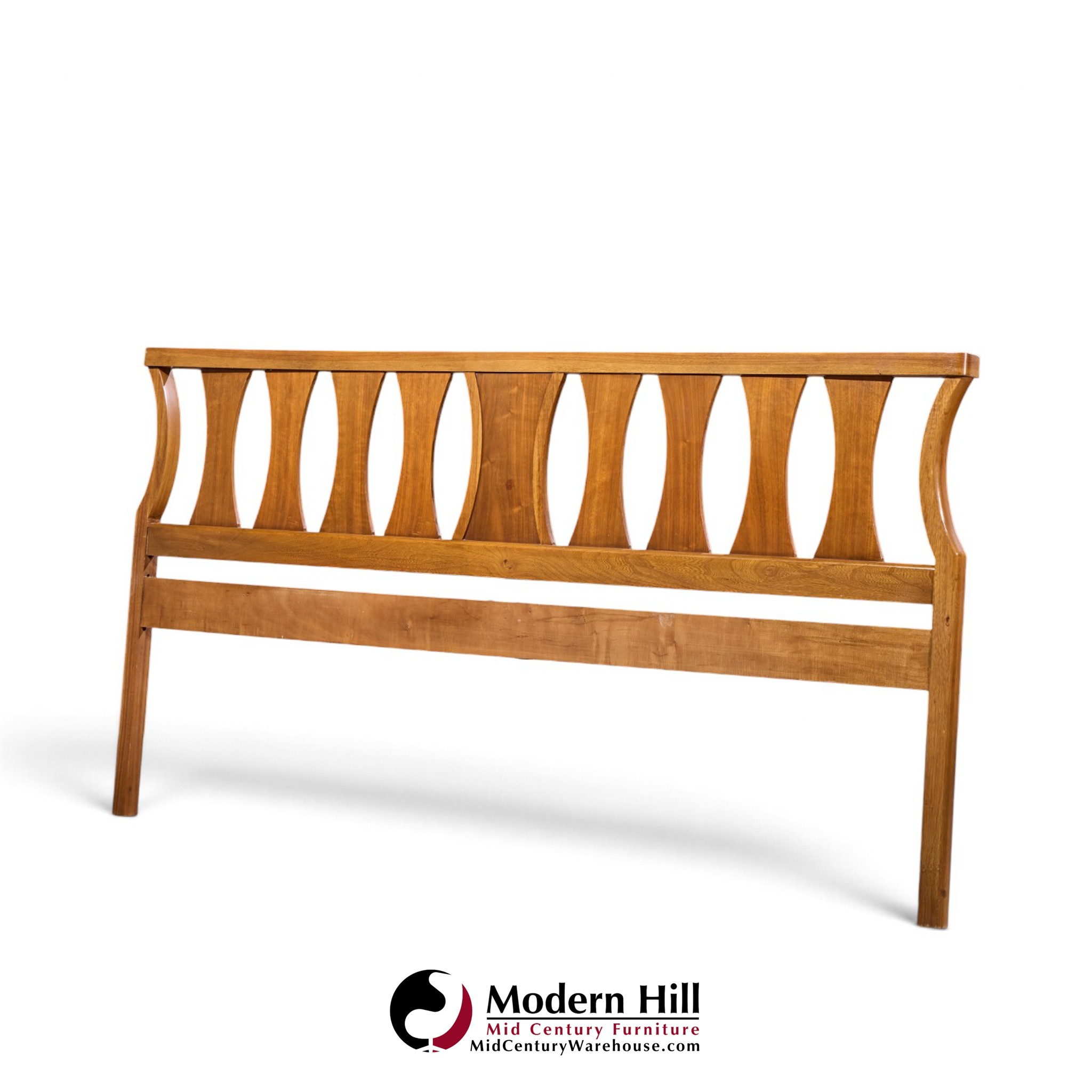 young manufacturing mid century walnut king headboard
